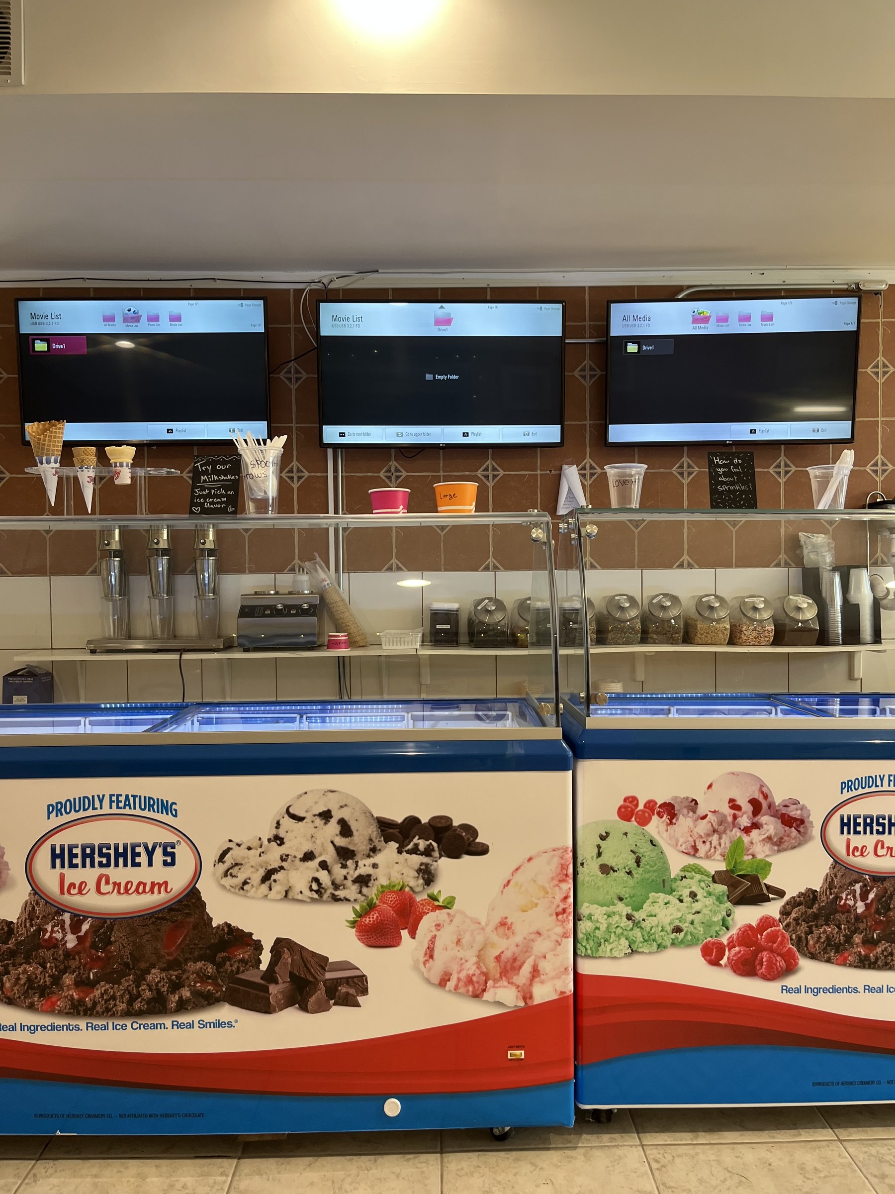 Our hand-dipped Hershey's ice cream counter at Sound View Shack, Old Lyme CT